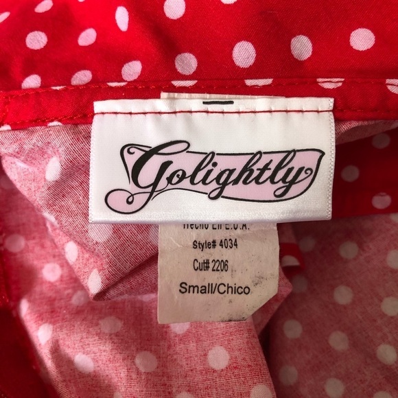 Golightly Pinup Retro Judie Red Stretch Cotton Polkadot Sleeveless Dress EUC S - Picture 7 of 9